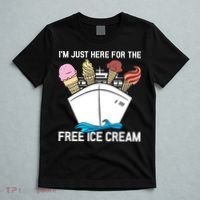 I'm Just Here For The Free Ice Cream Funny Cruise T-Shirt thumb 5