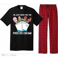 I'm Just Here For The Free Ice Cream Funny Cruise Pajama Set thumb 0