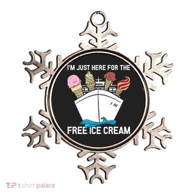 I'm Just Here For The Free Ice Cream Funny Cruise Ornament