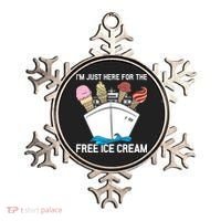 I'm Just Here For The Free Ice Cream Funny Cruise Ornament thumb 0