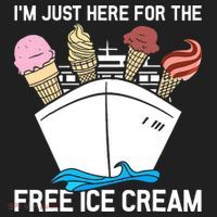 I'm Just Here For The Free Ice Cream Funny Cruise Hat thumb 2