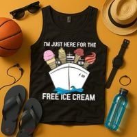 I'm Just Here For The Free Ice Cream Funny Cruise Tank Top thumb 4