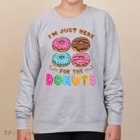 Im Just Here For The Donuts Candy Lover Women's Sweatshirt thumb 0