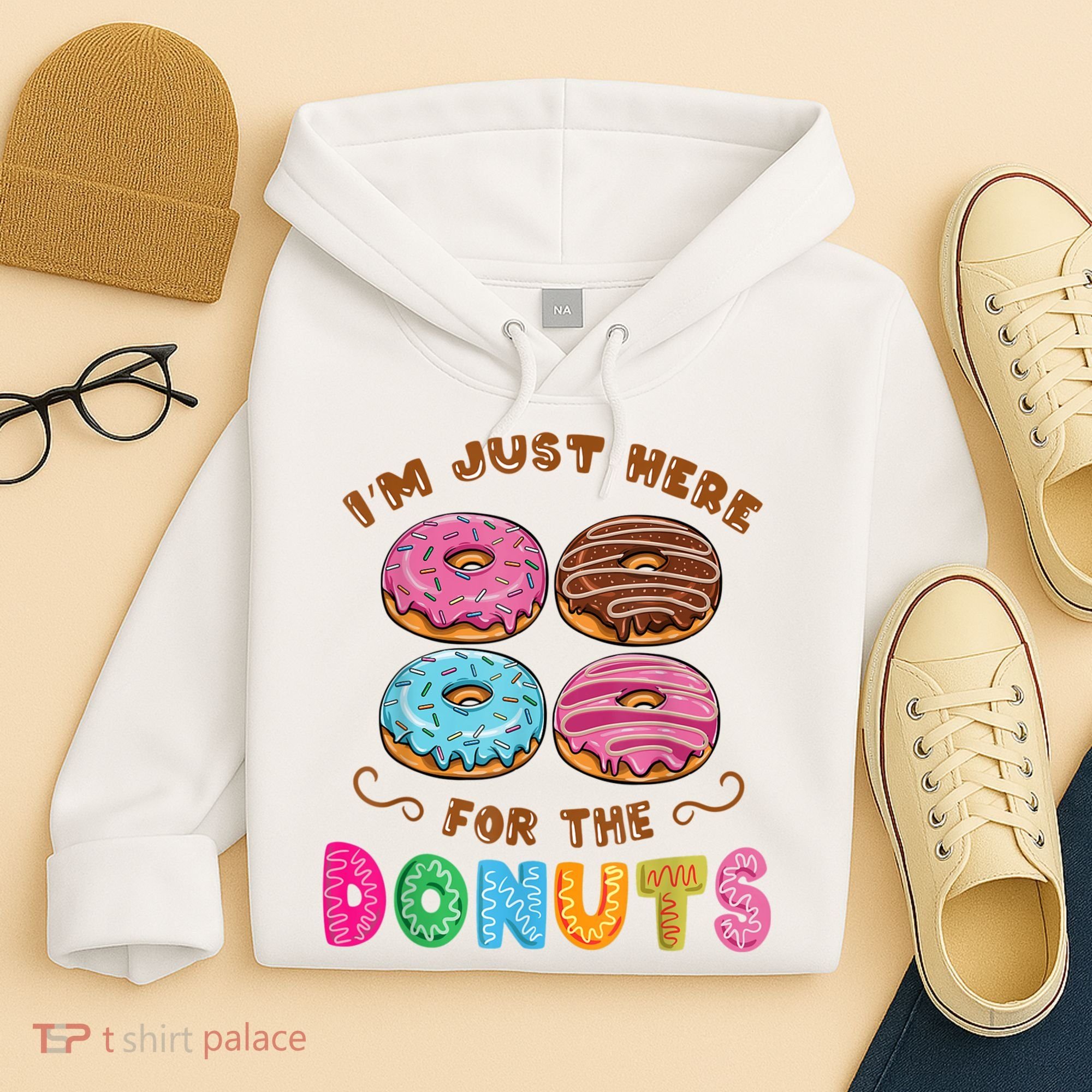 Im Just Here For The Donuts Candy Lover Hoodie