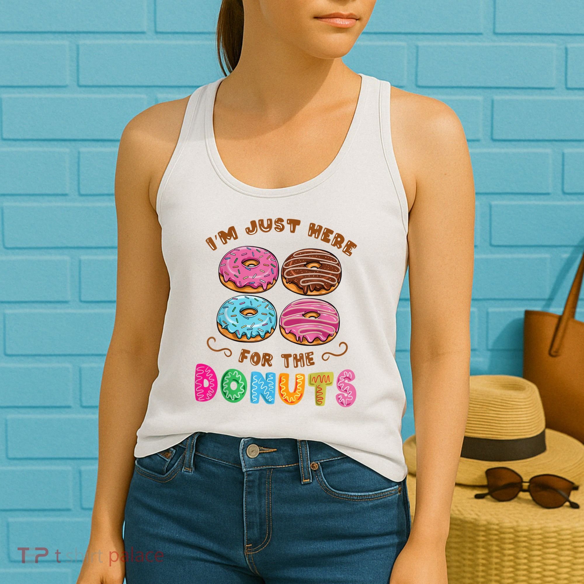 Im Just Here For The Donuts Candy Lover Women's Tank Top