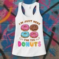Im Just Here For The Donuts Candy Lover Women's Tank Top thumb 3