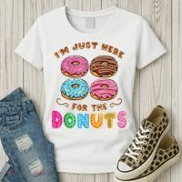 Im Just Here For The Donuts Candy Lover Women's T-Shirt thumb 3