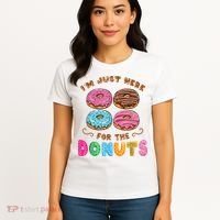 Im Just Here For The Donuts Candy Lover Women's T-Shirt thumb 4