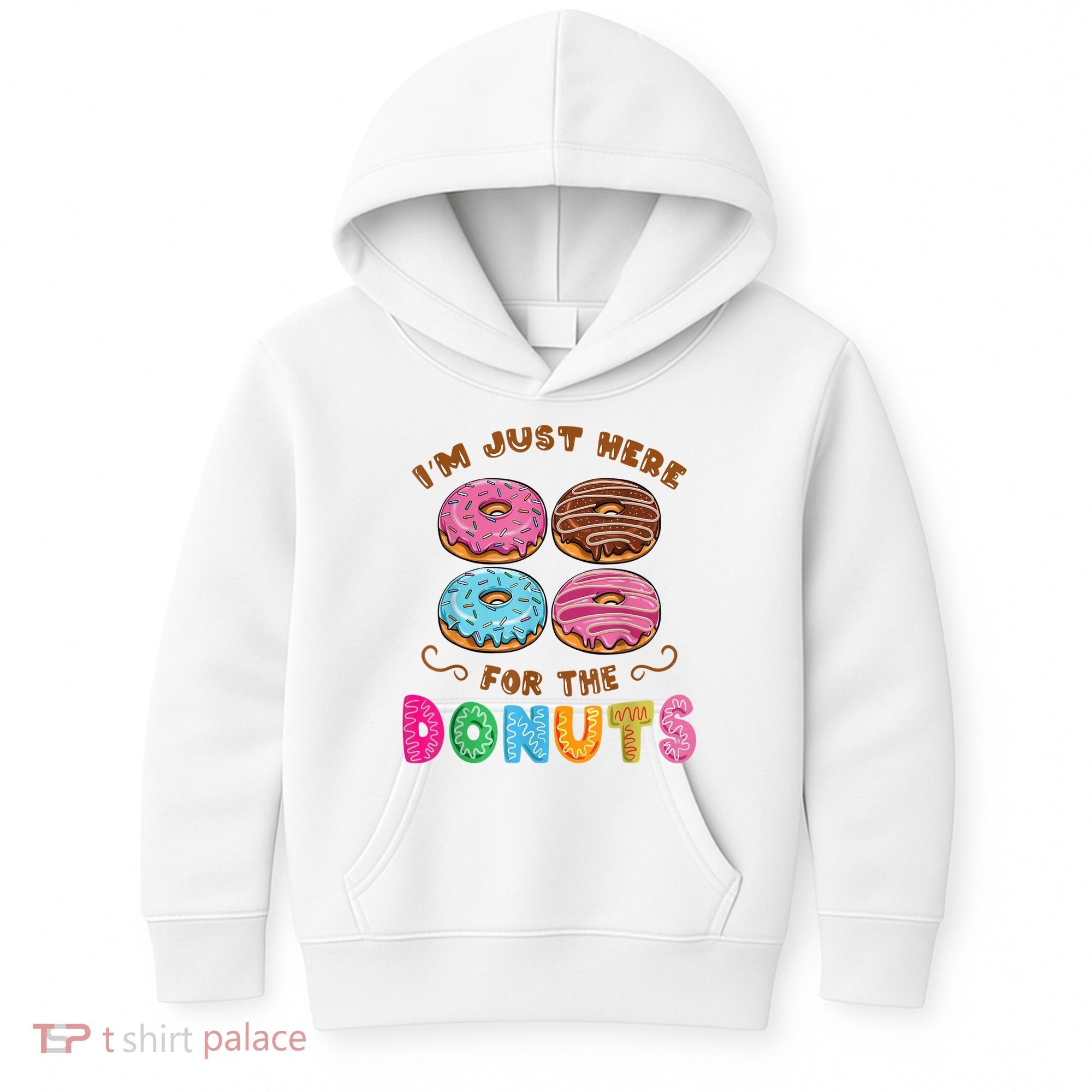 Im Just Here For The Donuts Candy Lover Kids Hoodie