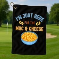 I'm Just Here For The Mac And Cheese Funny Food Humor Golf Towel thumb 1