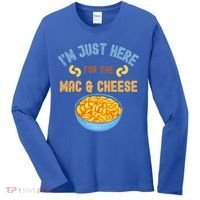 I'm Just Here For The Mac And Cheese Funny Food Humor Women's Long Sleeve Shirt thumb 0