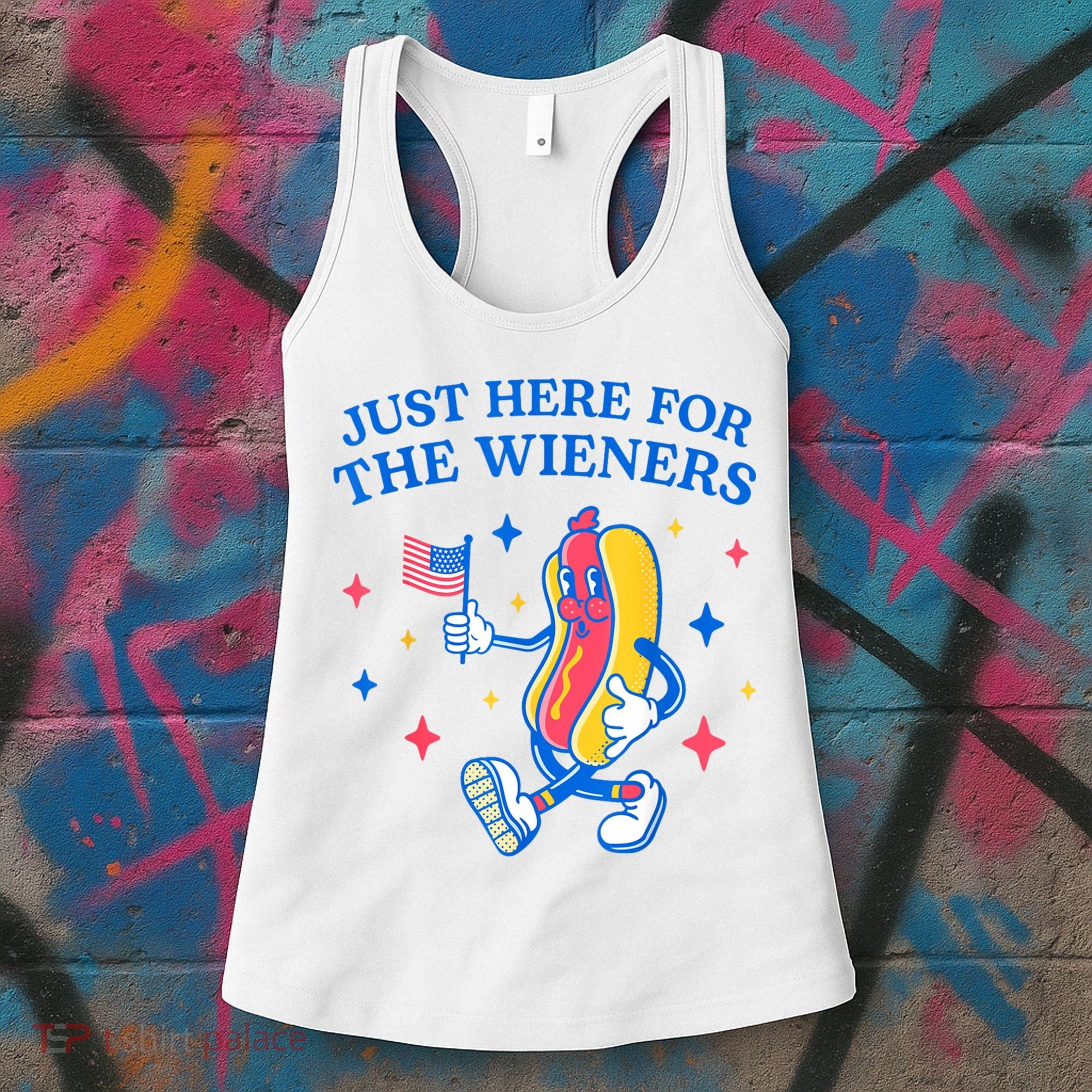 Im Just Here For The Wieners 4th Of July Shirts Women's Tank Top