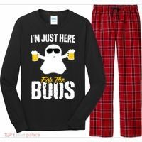 IM Just Here For The Boos Beer Funny Halloween Long Sleeve Pajama Set thumb 0