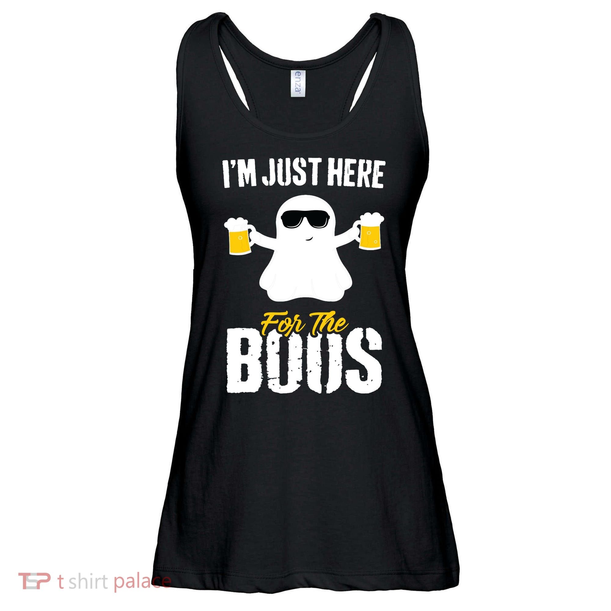 IM Just Here For The Boos Beer Funny Halloween Ladies Essential Flowy Tank