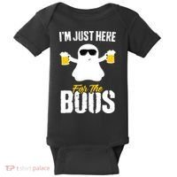 IM Just Here For The Boos Beer Funny Halloween Baby Bodysuit thumb 0