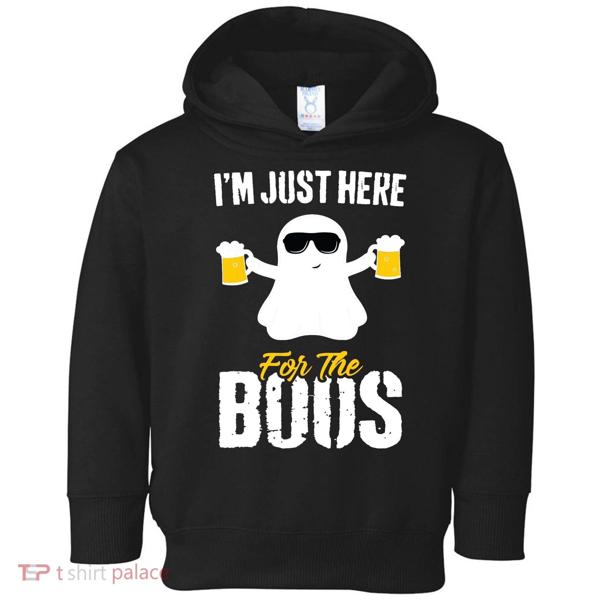 IM Just Here For The Boos Beer Funny Halloween Toddler Hoodie