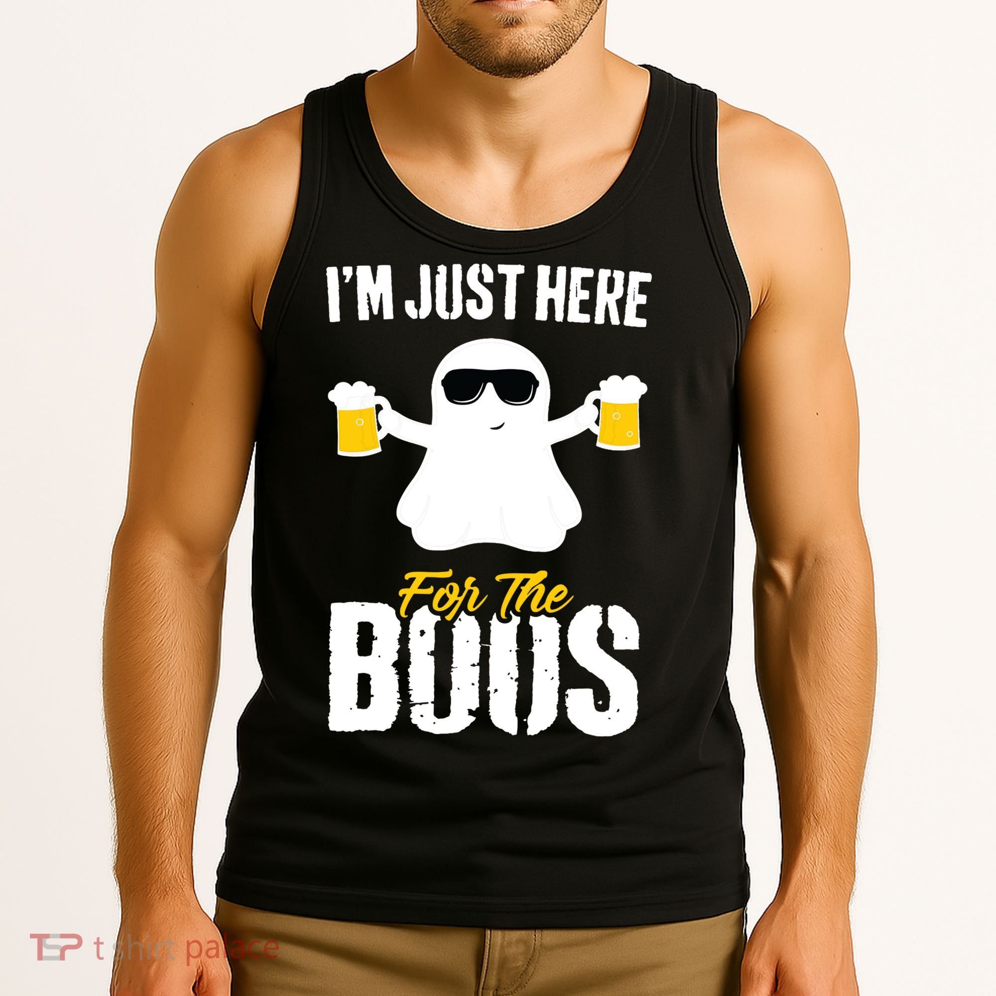 IM Just Here For The Boos Beer Funny Halloween Tank Top
