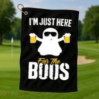 IM Just Here For The Boos Beer Funny Halloween Golf Towel thumb 1