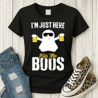 IM Just Here For The Boos Beer Funny Halloween Women's T-Shirt thumb 3