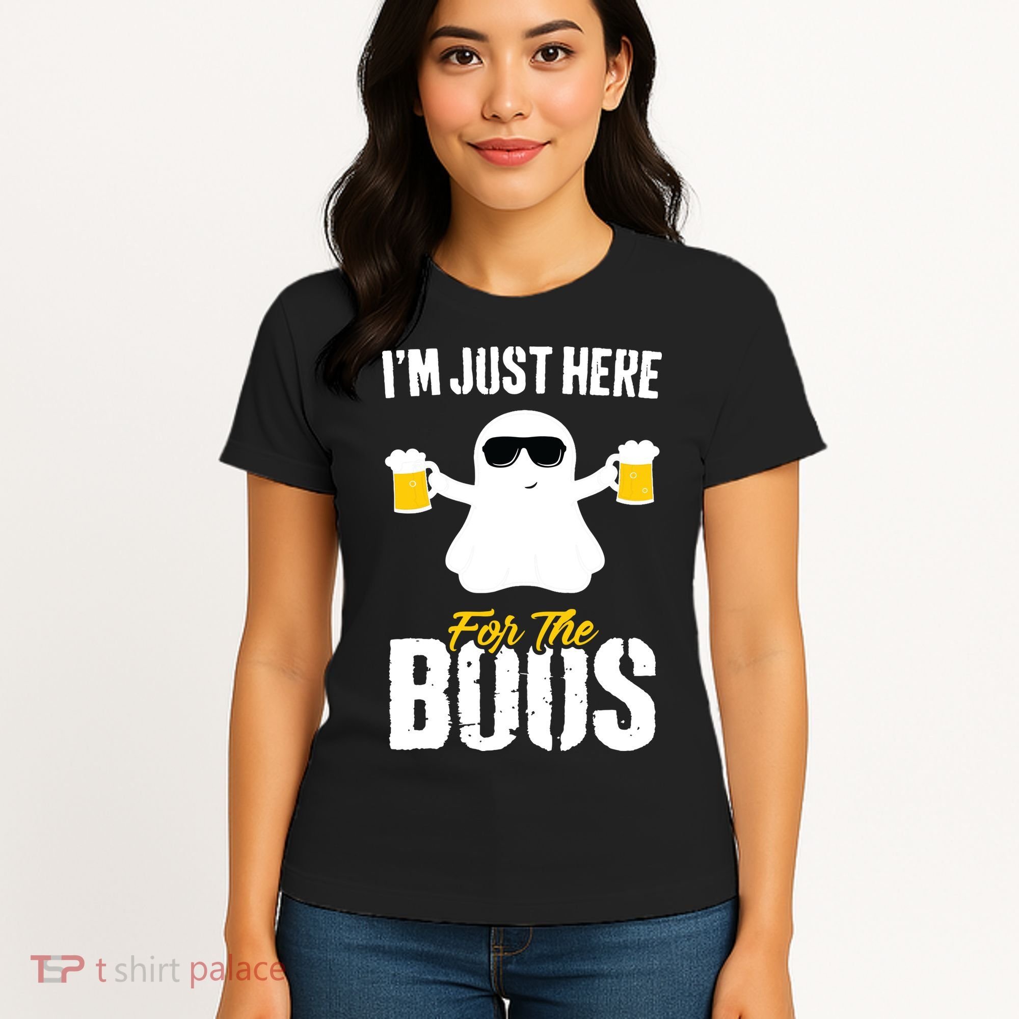 IM Just Here For The Boos Beer Funny Halloween Women's T-Shirt