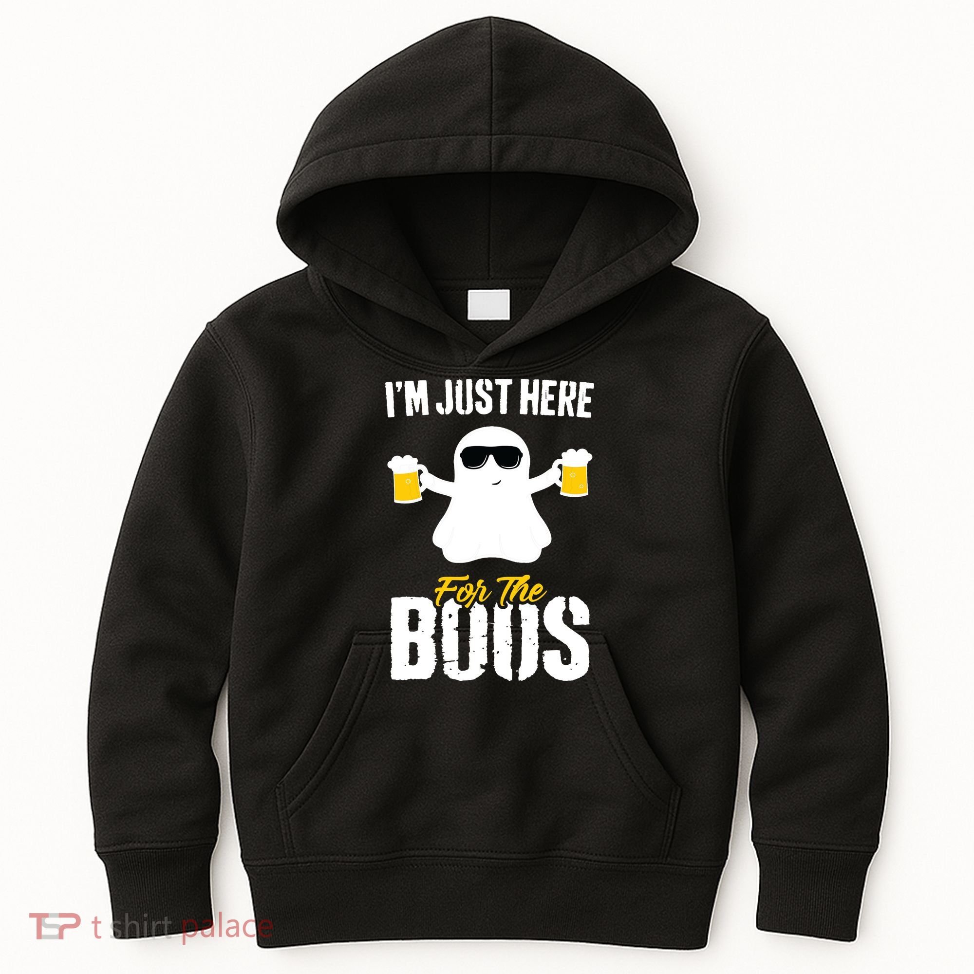 IM Just Here For The Boos Beer Funny Halloween Kids Hoodie