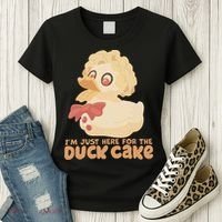 I Just Here For The Duck Cake Snack Women's T-Shirt thumb 3