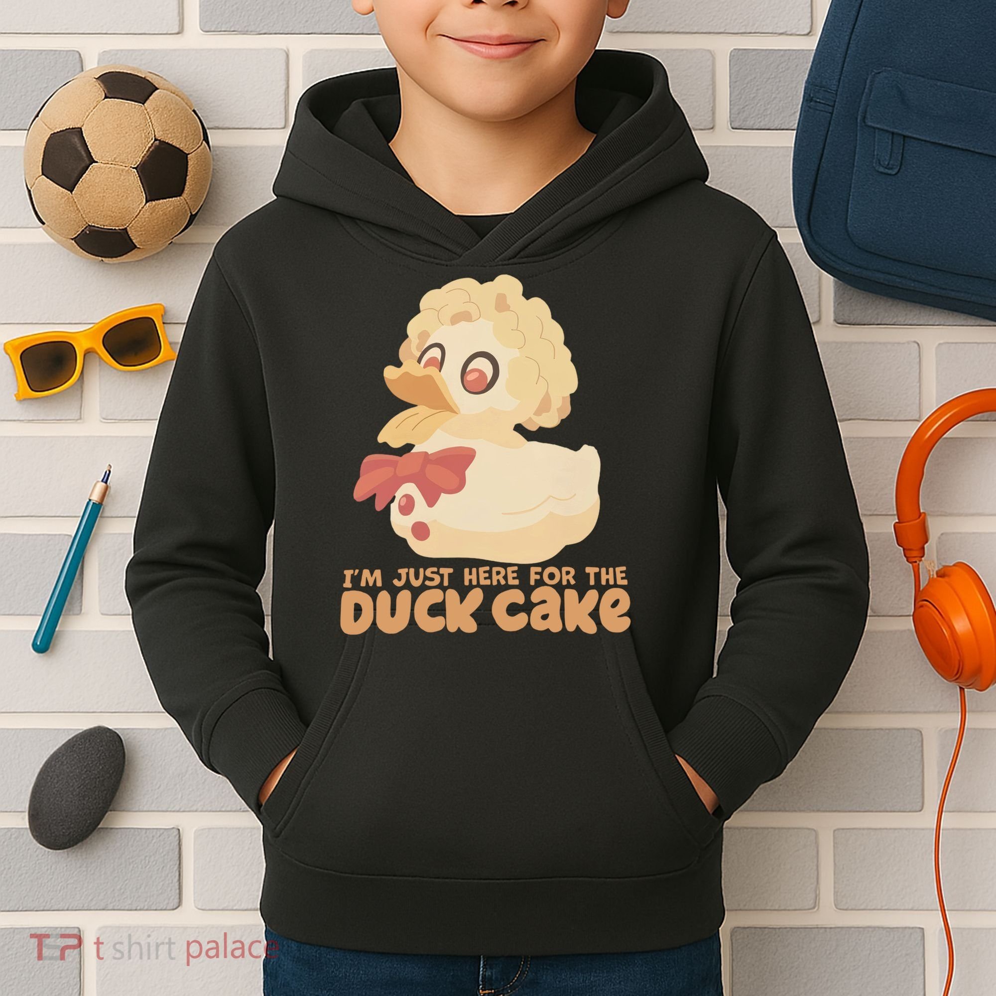 I Just Here For The Duck Cake Snack Kids Hoodie
