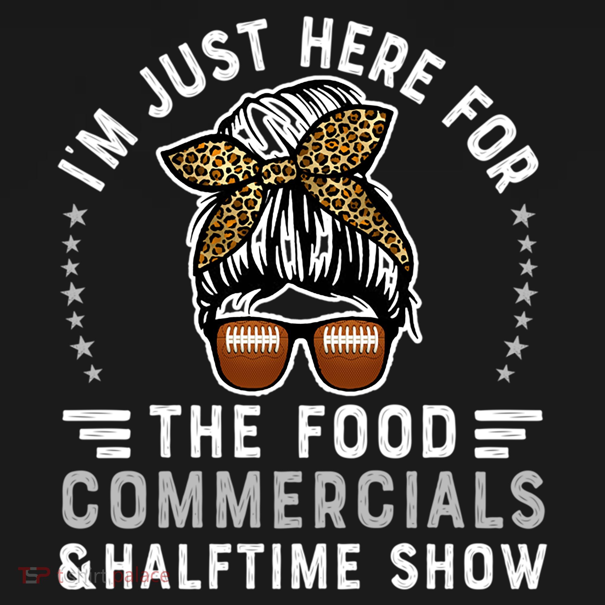 I’M Just Here For The Food Commercials And Halftime Show Gift USA-Made Doggie Bandana