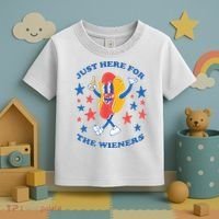I'm Just Here For The Wieners 4th Of July Shirts Toddler T-Shirt thumb 3