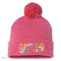 I Just Hope Both Teams Have Fun Funny Football Pom Pom 12in Knit Beanie thumb 0