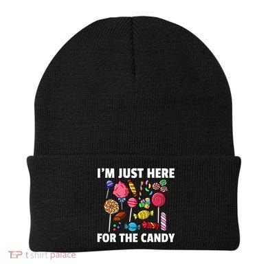 IM Just Here For The Candy Lollipop Sweets Gift Halloween Beanie