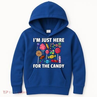 IM Just Here For The Candy Lollipop Sweets Gift Halloween Kids Hoodie