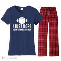 I Just Hope Both Teams Have Fun American Football Women's Flannel Pajama Set thumb 0