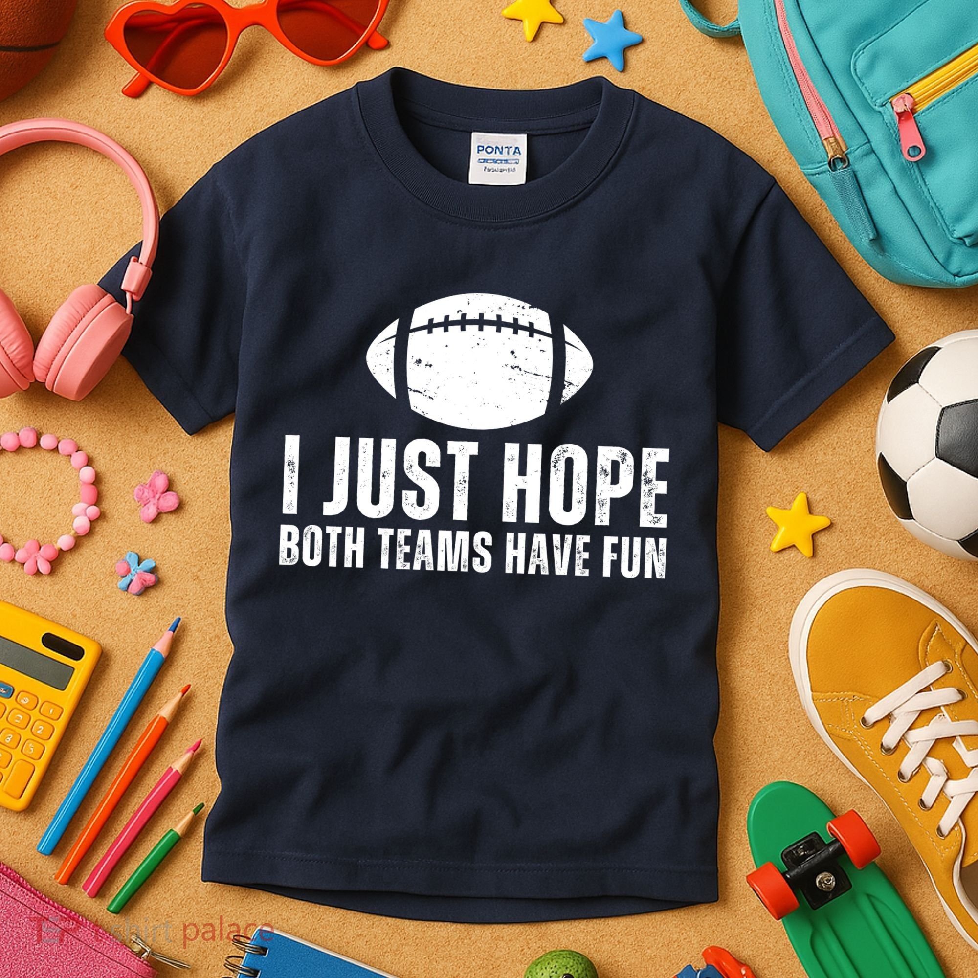 I Just Hope Both Teams Have Fun American Football Kids T-Shirt
