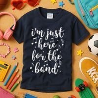 I'm Just Here For The Band Marching Halftime Show Kids T-Shirt thumb 3