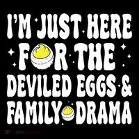 IM Just Here For The Deviled Eggs And Family Drama Funny Thanksgiving Coffee Mug thumb 5