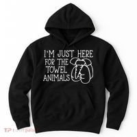 Im Just Here For The Towel Animals Hoodie thumb 0