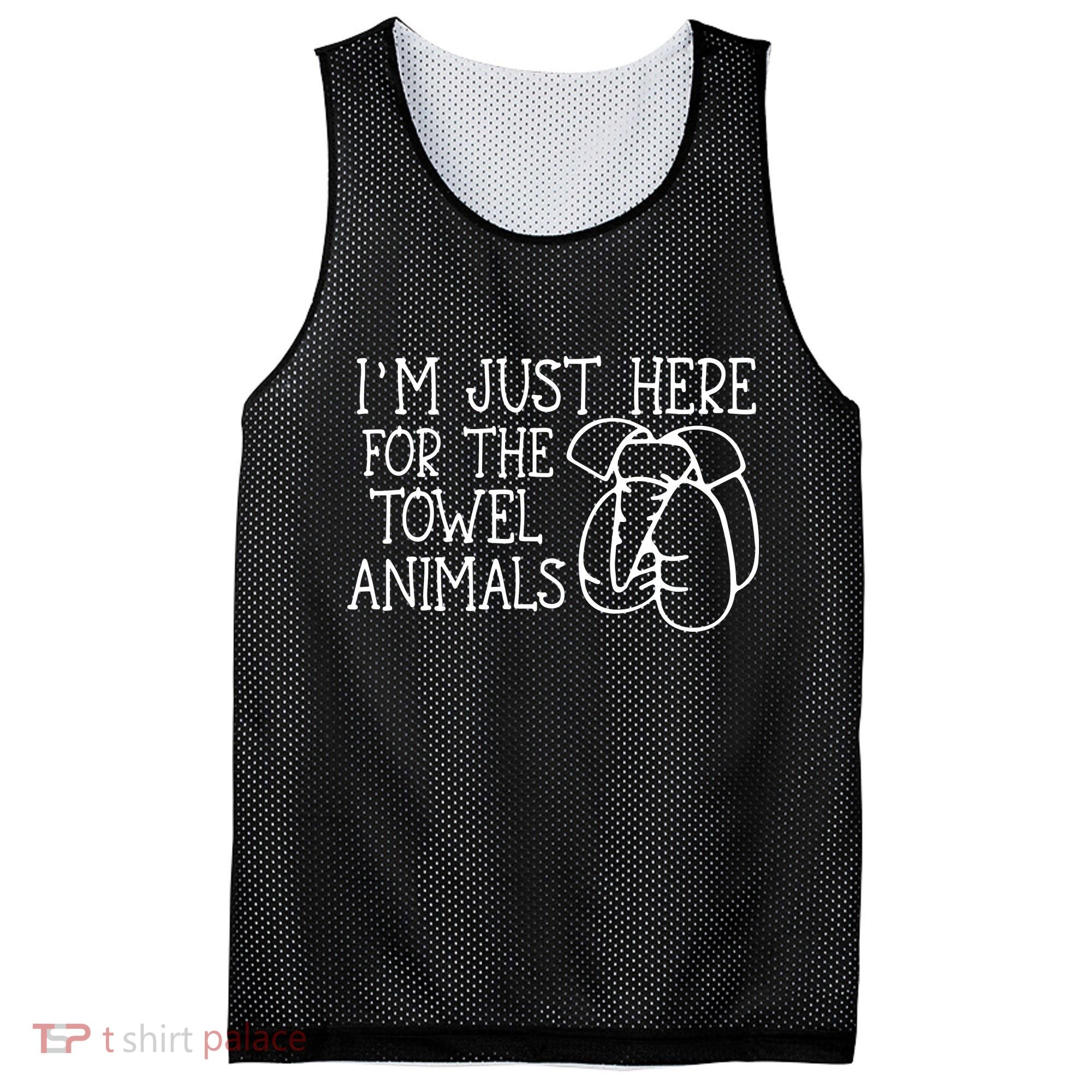 Im Just Here For The Towel Animals Mesh Reversible Basketball Jersey Tank