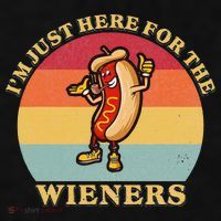Im Just Here For The Weiners 4th Of July Ladies PosiCharge Tri-Blend Wicking Tank thumb 2