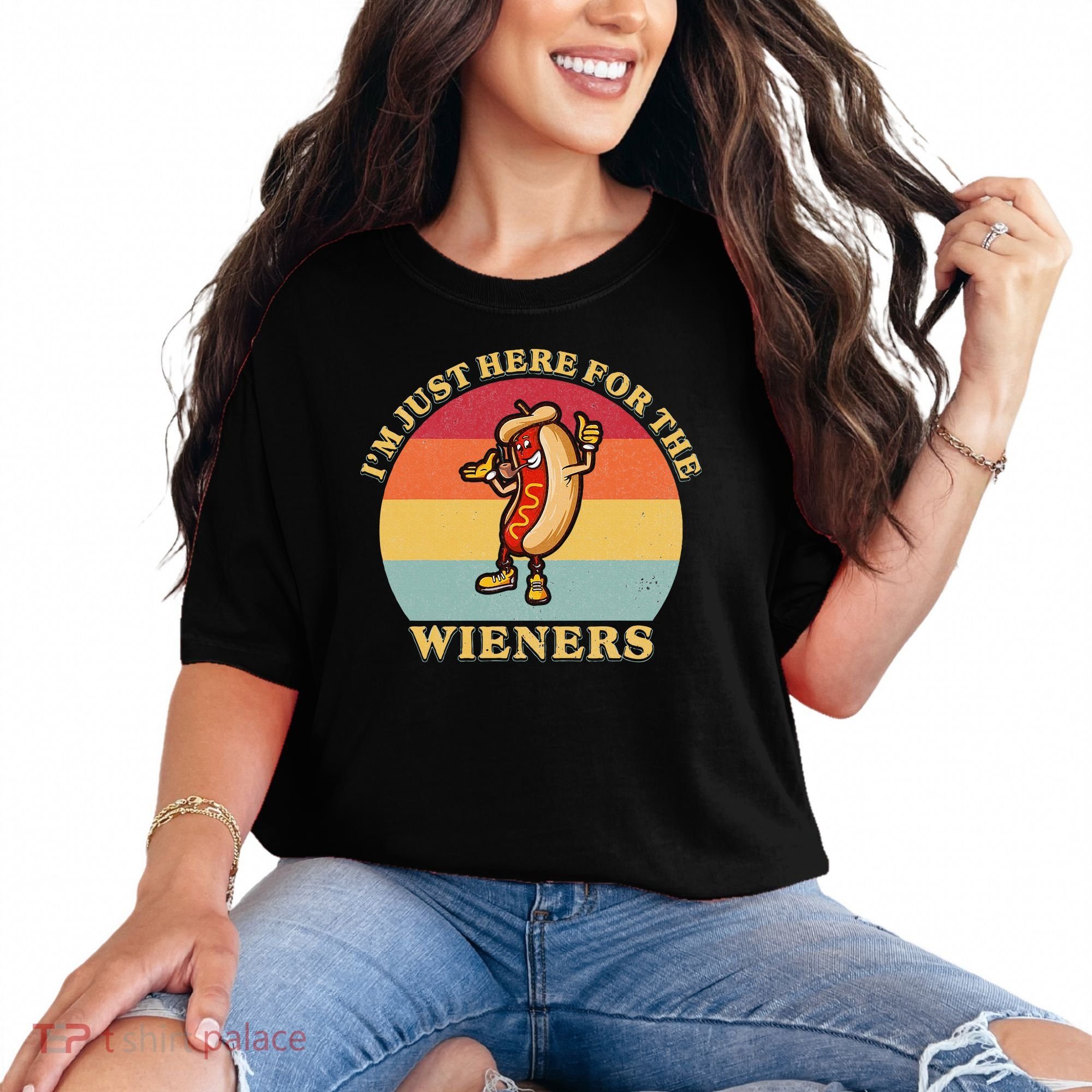 Im Just Here For The Weiners 4th Of July Comfort Colors T-Shirt
