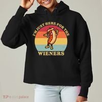 Im Just Here For The Weiners 4th Of July Ladies Heavyweight Boxy Pullover Hoodie thumb 0