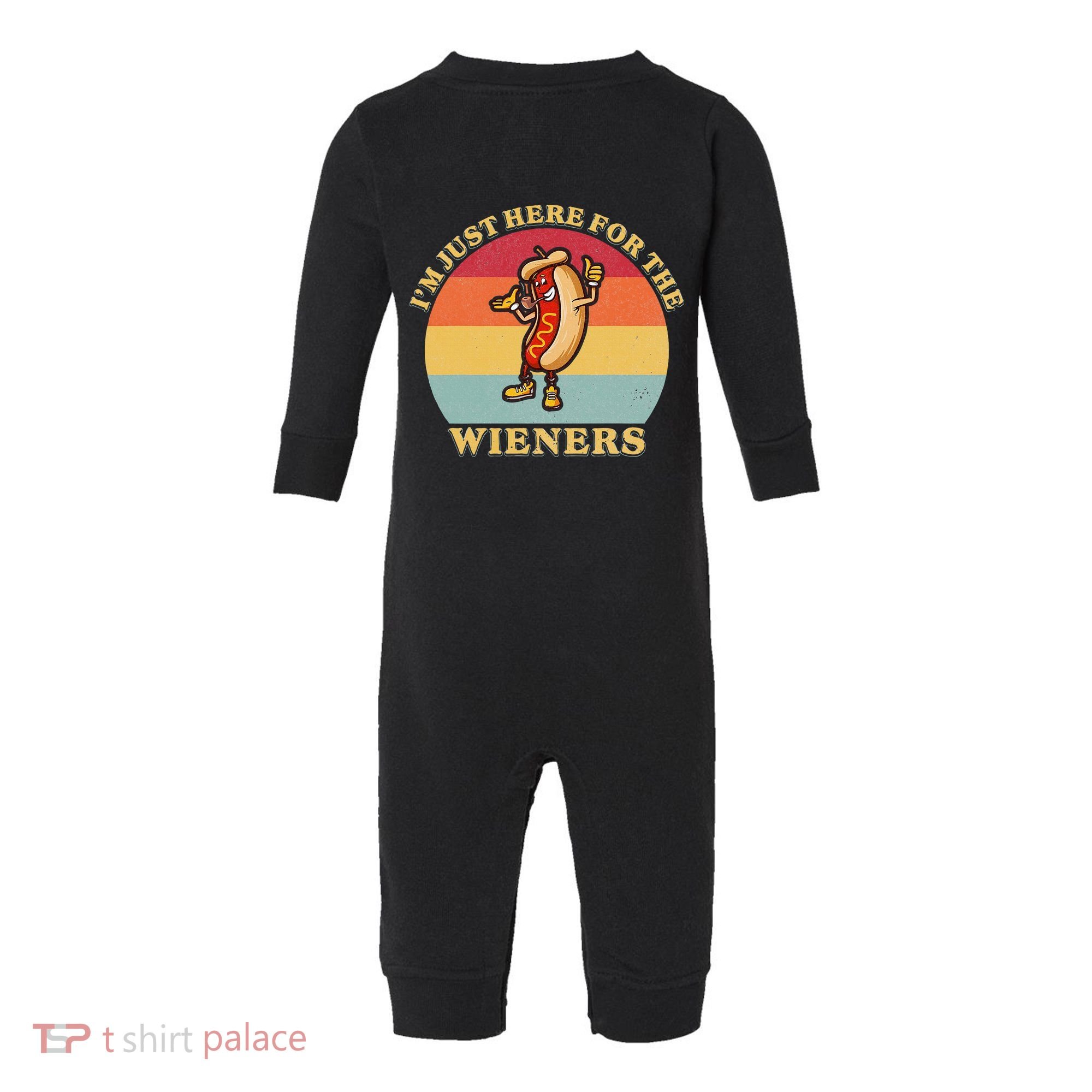 Im Just Here For The Weiners 4th Of July Infant Fleece One Piece