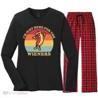 Im Just Here For The Weiners 4th Of July Women's Long Sleeve Flannel Pajama Set  thumb 0