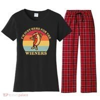 Im Just Here For The Weiners 4th Of July Women's Flannel Pajama Set thumb 0