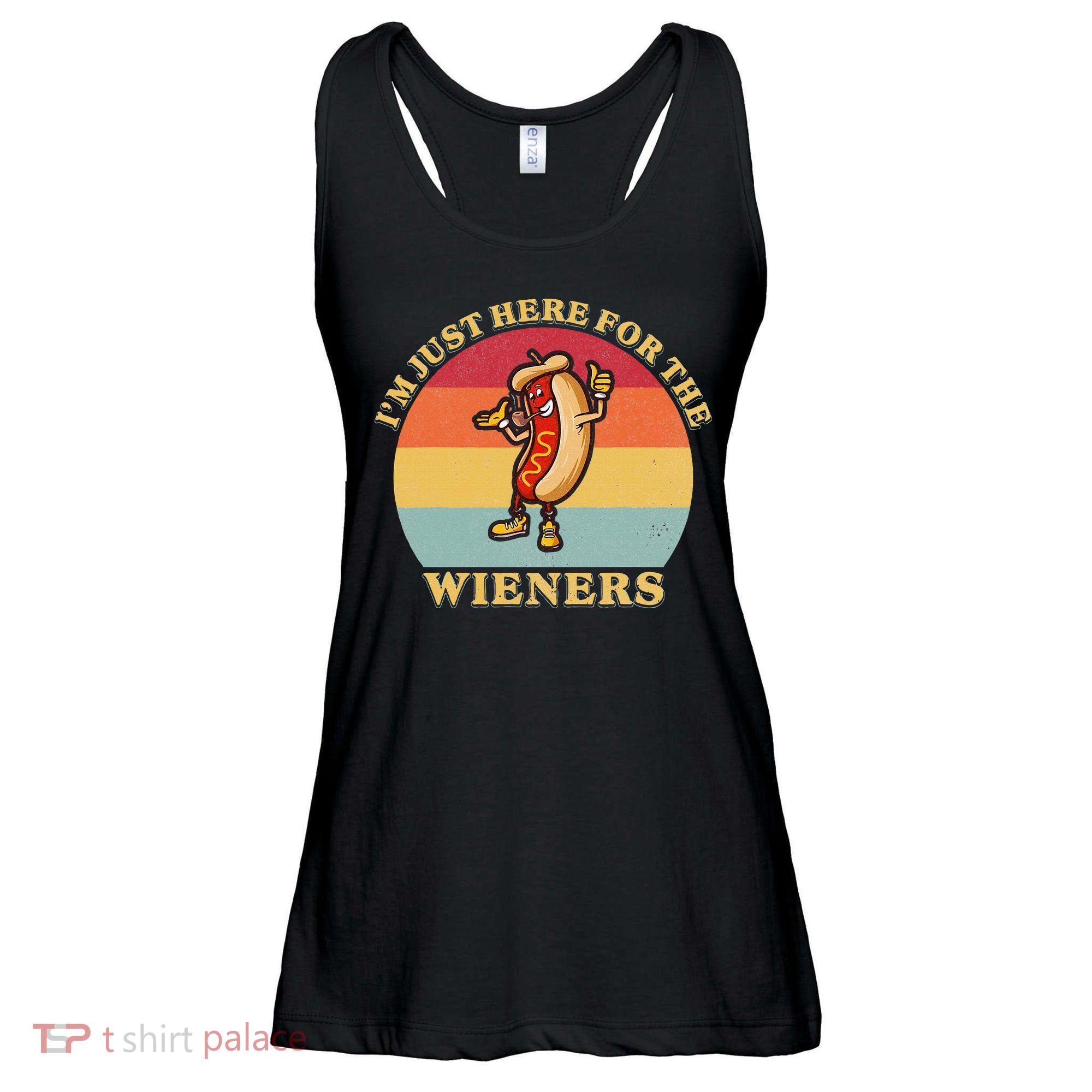 Im Just Here For The Weiners 4th Of July Ladies Essential Flowy Tank