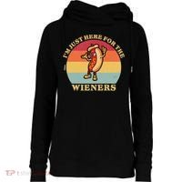 Im Just Here For The Weiners 4th Of July Womens Funnel Neck Pullover Hood thumb 0