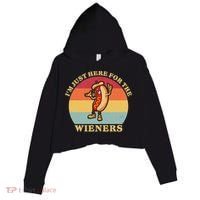 Im Just Here For The Weiners 4th Of July Crop Fleece Hoodie thumb 0