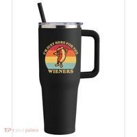 Im Just Here For The Weiners 4th Of July 40oz Vacuum Insulated Stainless Steel Travel Tumbler thumb 0