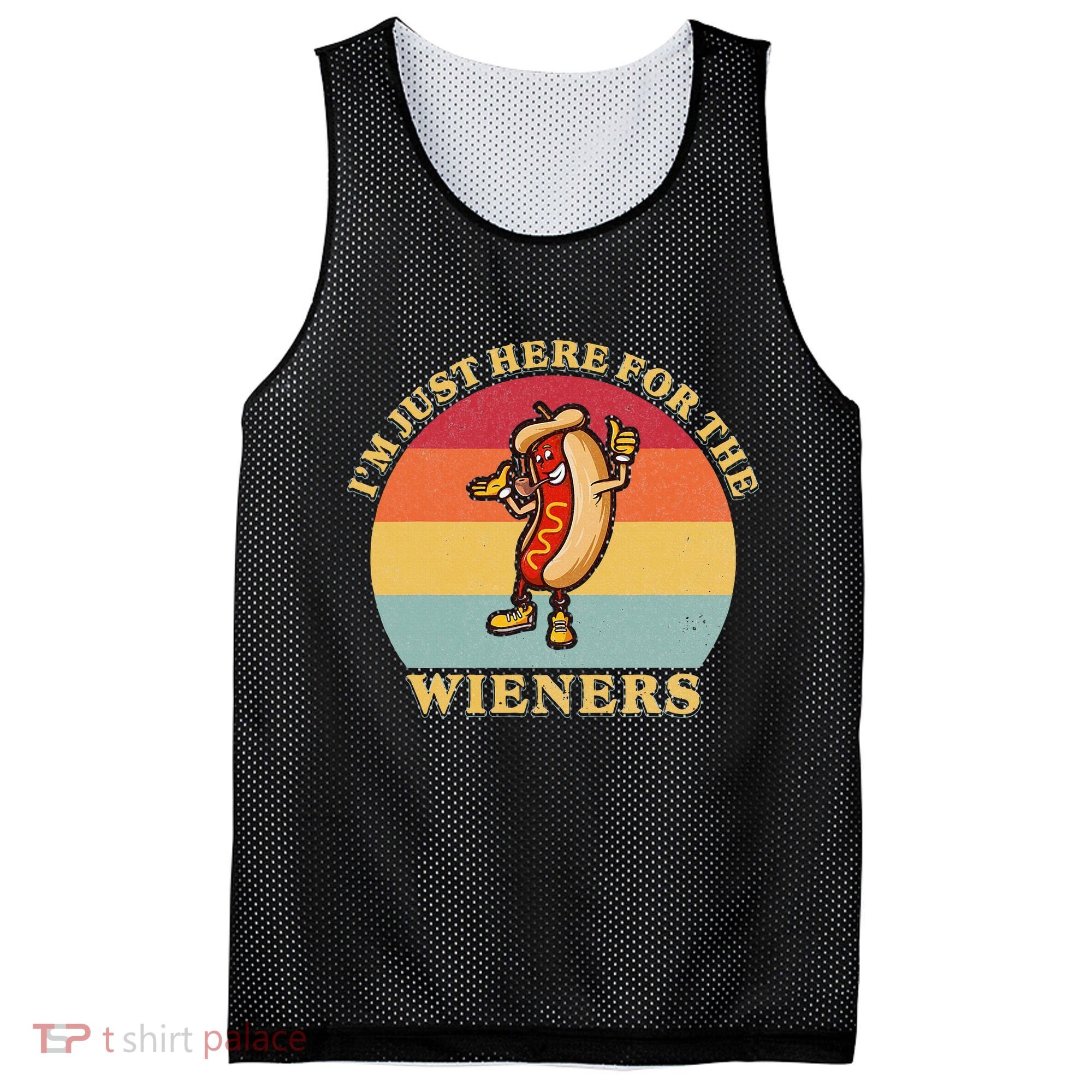 Im Just Here For The Weiners 4th Of July Mesh Reversible Basketball Jersey Tank