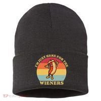 Im Just Here For The Weiners 4th Of July Sustainable Knit Beanie thumb 0